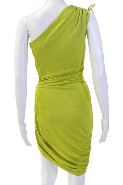 Monse Women Bodycon Mini Dress Green Sleeveless Drawstring Size 0