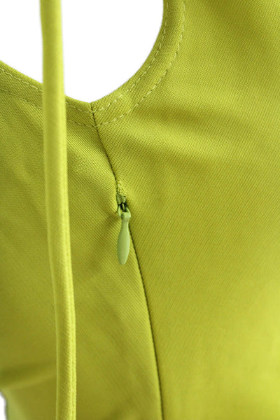 Monse Women Bodycon Mini Dress Green Sleeveless Drawstring Size 0