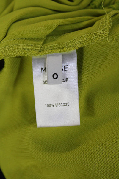 Monse Women Bodycon Mini Dress Green Sleeveless Drawstring Size 0