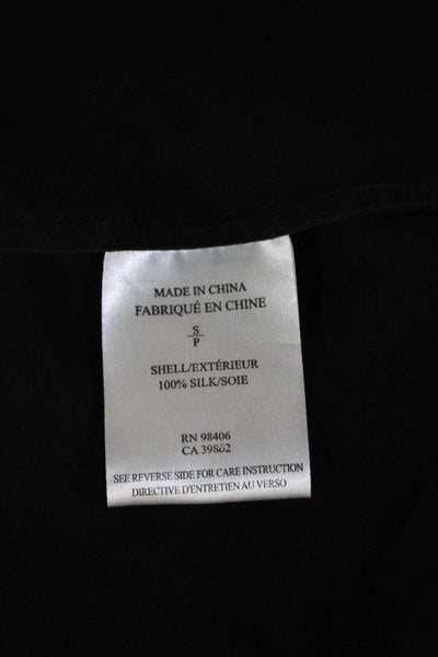 Theory Women Basic Silk Tank Black Sleeveless Petite Size S