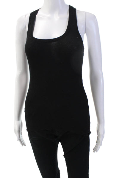 BCBG Max Azria Women Black Sleeveless Tank Round Neck Lyocell Size XS