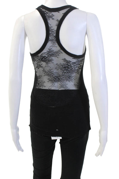 BCBG Max Azria Women Black Sleeveless Tank Round Neck Lyocell Size XS