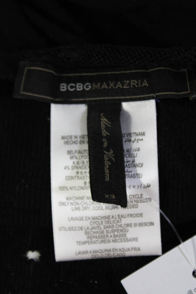 BCBG Max Azria Women Black Sleeveless Tank Round Neck Lyocell Size XS