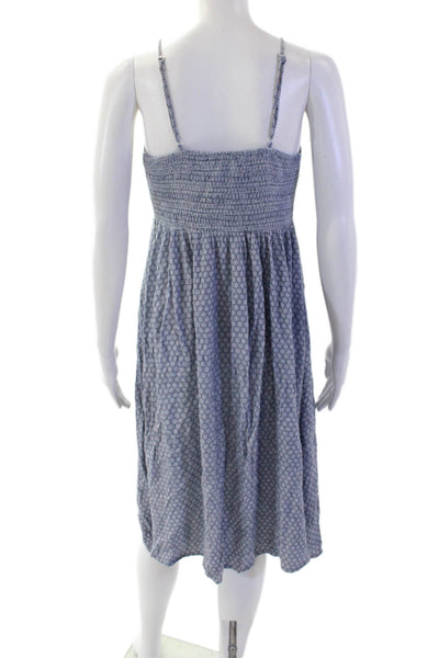 Pookie & Sebastian Womens Sundress Blue Geometric V-Neck Mid-Calf Rayon Size XS