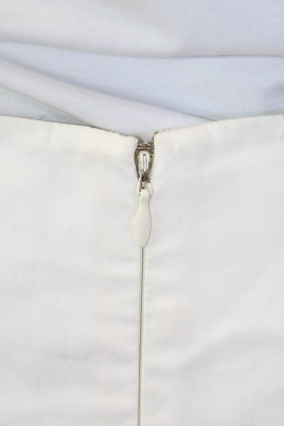 Derek Lam Women Maxi Skirt White Zip Cotton Silk Size M