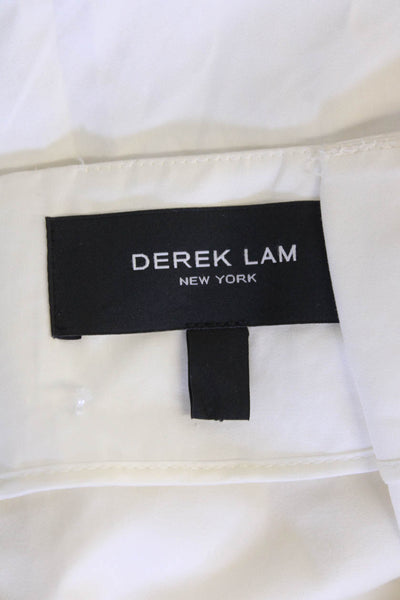 Derek Lam Women Maxi Skirt White Zip Cotton Silk Size M