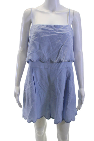 Club Monaco Women Jumpsuit Sleeveless Light Blue Sweetheart Neck Cotton Size 12