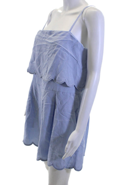 Club Monaco Women Jumpsuit Sleeveless Light Blue Sweetheart Neck Cotton Size 12