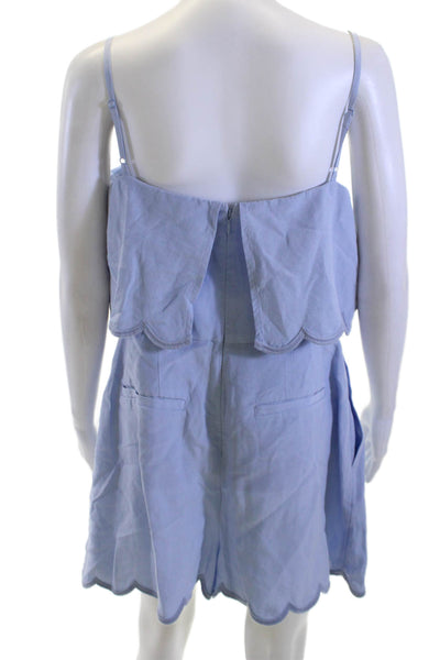 Club Monaco Women Jumpsuit Sleeveless Light Blue Sweetheart Neck Cotton Size 12