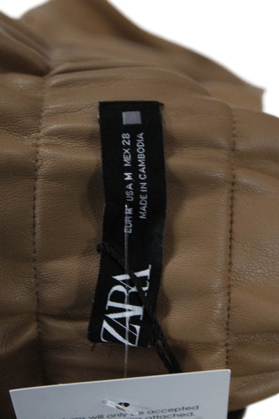 Zara Unisex Brown Bohemian Tie-Waist Polyester Shorts Size M