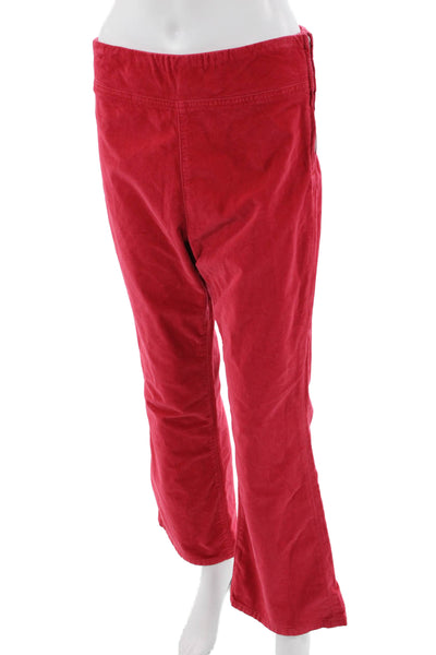 Free People Women Cropped Pants Red Bohemian Zip Inseam 26 Size M