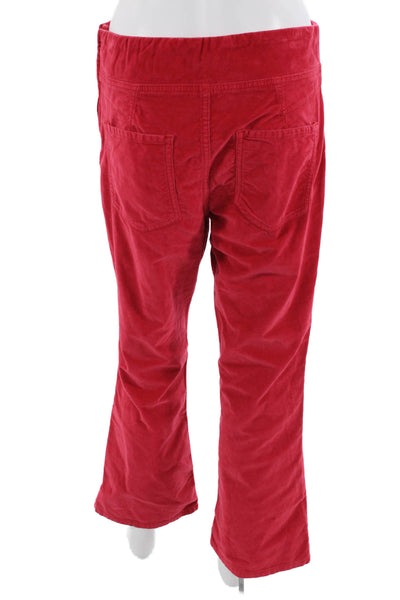 Free People Women Cropped Pants Red Bohemian Zip Inseam 26 Size M