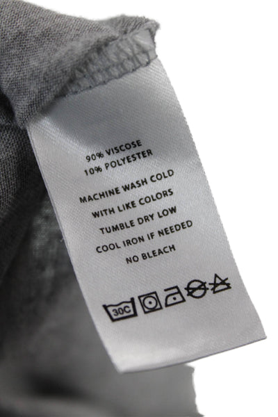 Lilla P Womens Basic Jersey T-Shirt Gray Sleeveless Round Neck Viscose Size M