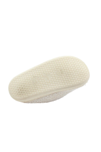Roller Rabbit Womens Disco Hearts Fuzzy Slippers White Size 7-8