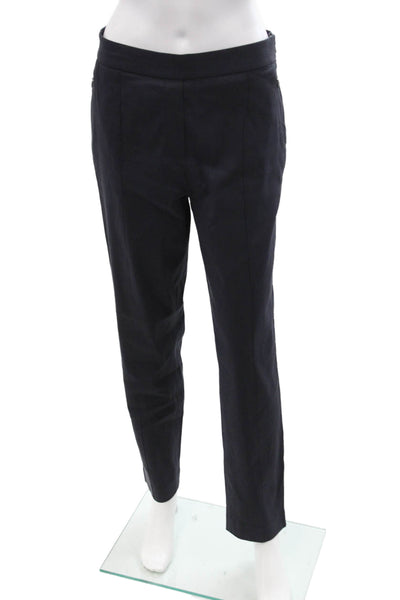 Elie Tahari, Women Ankle Dress Pants Dark Blue Linen Blend Zip Size 8