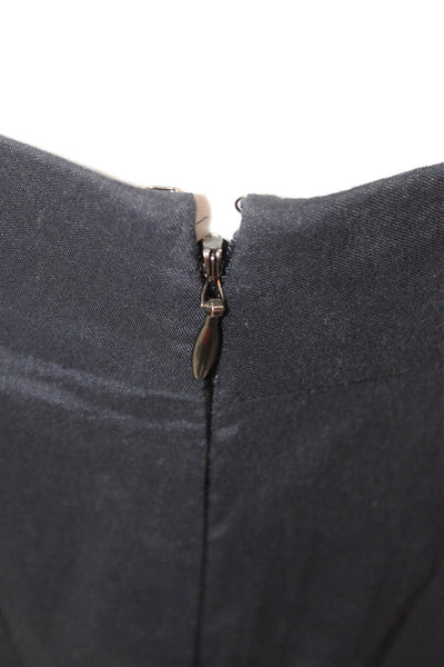 Elie Tahari, Women Ankle Dress Pants Dark Blue Linen Blend Zip Size 8