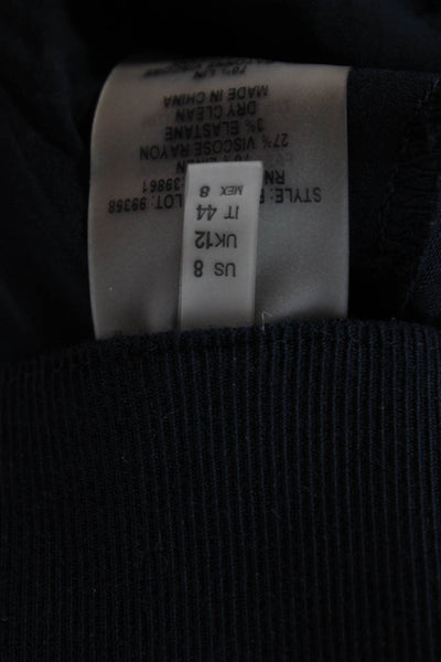 Elie Tahari, Women Ankle Dress Pants Dark Blue Linen Blend Zip Size 8