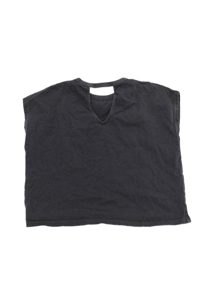 Zara Girls Graphic Print Short Sleeve T-Shirt Top Gray Size 7