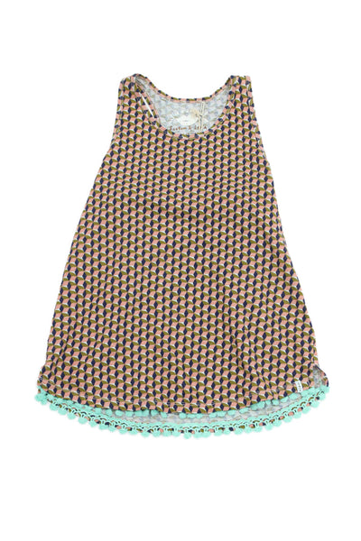 Scotch & Soda Girls Cotton Blend Geometric Print Tank Top Orange Size 12