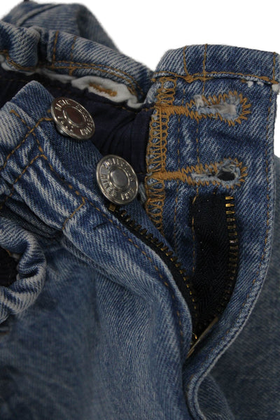 Zara Girls Four Pocket Button Closure Denim Skirt Blue Size 7
