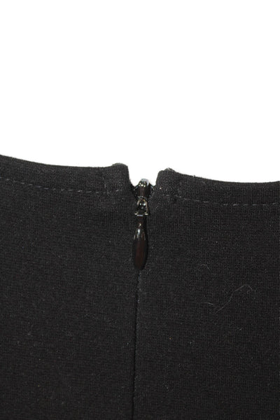 Three Dots Womens Sheath Midi Dress Black 3/4 Sleeve Zip Size S
