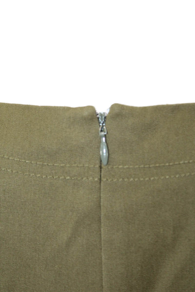 J Crew Women Sheath Green Short Sleeve Zip Dress Size 4P