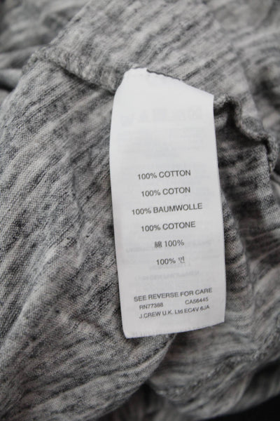 J Crew Women Gray Striped Cotton Turtleneck Long Sleeve Top Size S