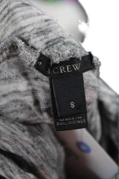 J Crew Women Gray Striped Cotton Turtleneck Long Sleeve Top Size S