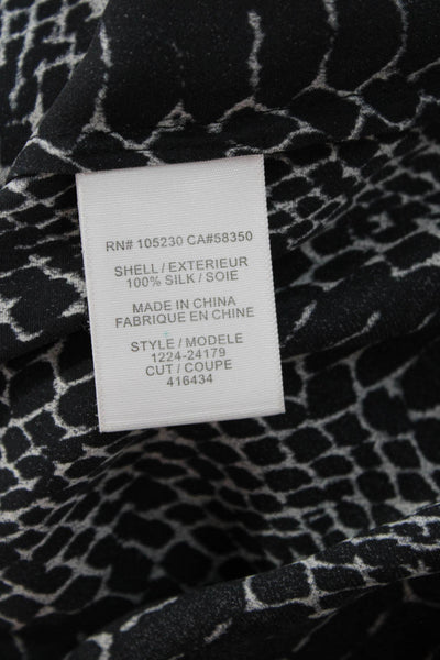 Joie Women Black Snake Print V-Neck Tunic Blouse Long Sleeve Size XS