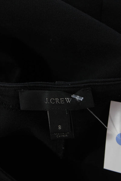 J Crew Women Black Sleeveless Basic Tank Round Neck Cotton Blend Size S