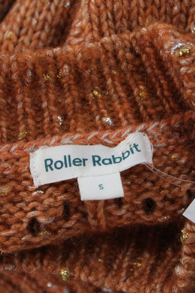 Roller Rabbit Womens Orange Bohemian Crewneck Pullover Sweater Size S