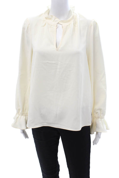 J Crew Womens Beige High Neck Tunic Blouse Long Sleeve Size S