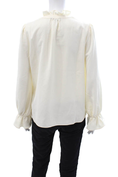 J Crew Womens Beige High Neck Tunic Blouse Long Sleeve Size S