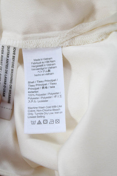 J Crew Womens Beige High Neck Tunic Blouse Long Sleeve Size S