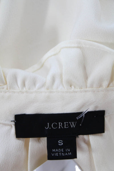 J Crew Womens Beige High Neck Tunic Blouse Long Sleeve Size S