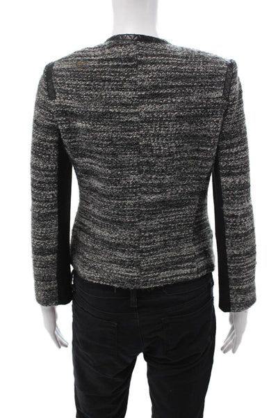 Rebecca Taylor Womens Black Designer Blazer Zip Long Sleeve Size 4