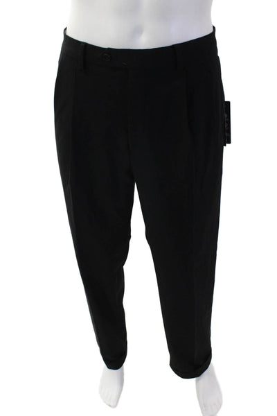 Michael Kors Mens Dress Pants Black Button Solid Designer Size 34