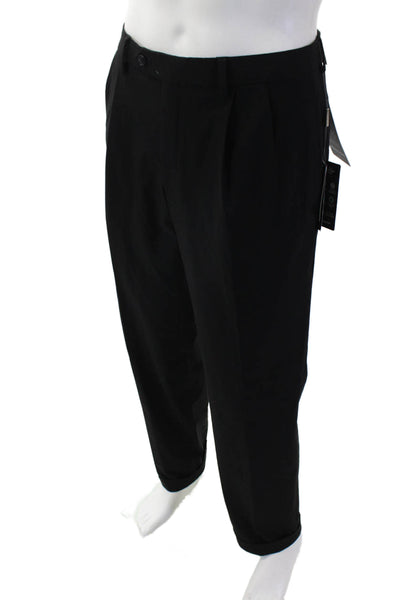 Michael Kors Mens Dress Pants Black Button Solid Designer Size 34