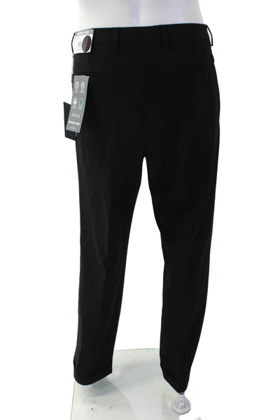 Michael Kors Mens Dress Pants Black Button Solid Designer Size 34