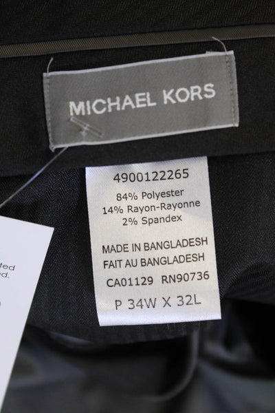 Michael Kors Men Dark Gray Dress Pants Polyester Rayon Spandex Size 34