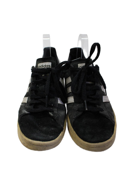 Adidas Womens Suede Striped Print Lace-Up Tied Round Toe Sneakers Black Size 7.5