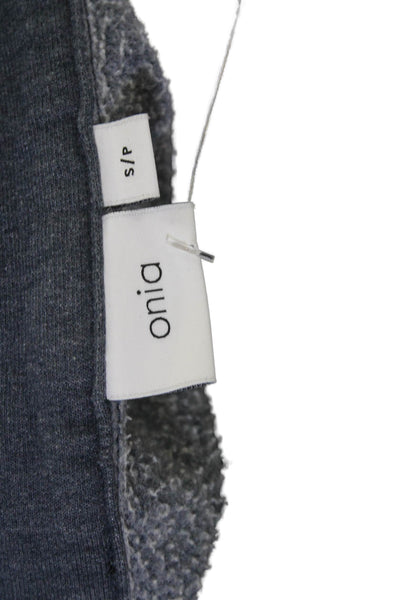 ONIA Mens Dark Blue Henley Sweatshirt Mock Neck Zip Long Sleeve Size S