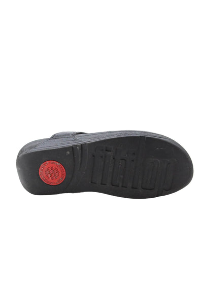 FitFlop Womens Platform Slip-On Thong Flip-Flops Black Size 8