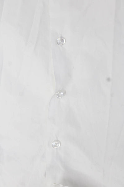 Bella Bliss Girls Cotton Collar Button Back Long Sleeve Blouse Top White Size 8