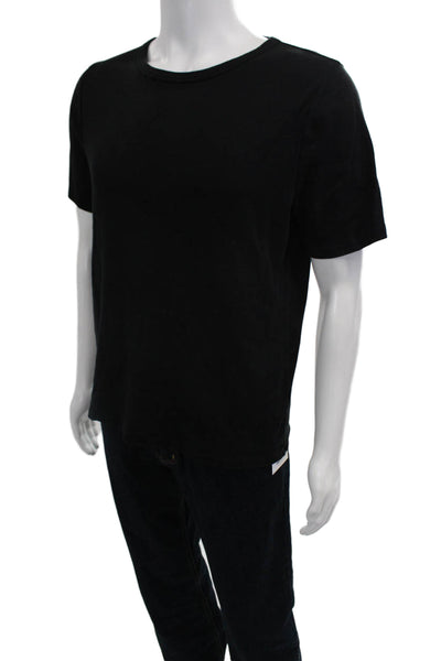J Crew Men Black 100% Cotton Crew Neck Short Sleeve T-Shirt Size 2XL