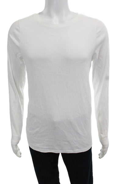 J Crew Mens White Crewneck Cotton Long Sleeve T-Shirt Size 2XL