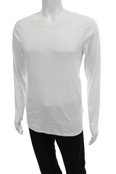 J Crew Mens White Crewneck Cotton Long Sleeve T-Shirt Size 2XL