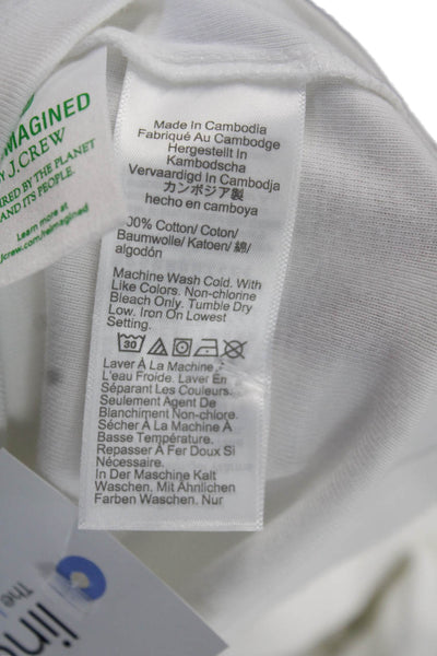J Crew Mens White Crewneck Cotton Long Sleeve T-Shirt Size 2XL