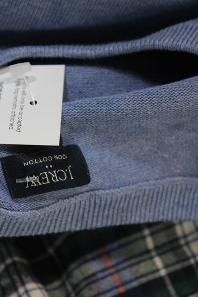 J Crew Men Pullover Sweater Blue Cotton Crew Neck Size L