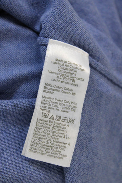 J Crew Men Pullover Sweater Blue Cotton Crew Neck Size L
